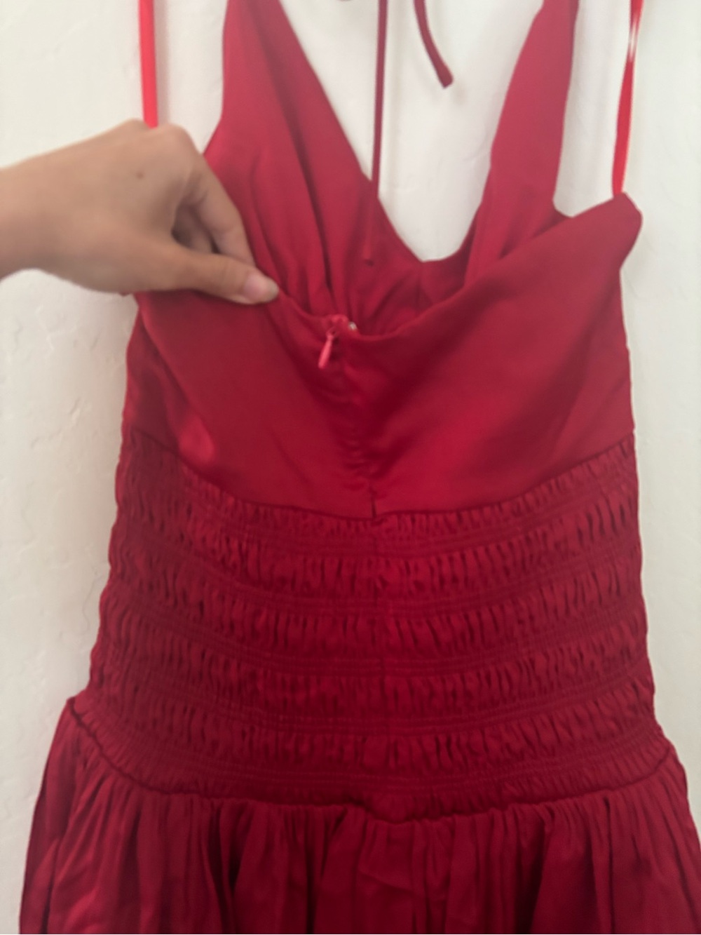 Princess Polly Red Satin Halter Mini Dress Size 2 - Picture 5 of 5